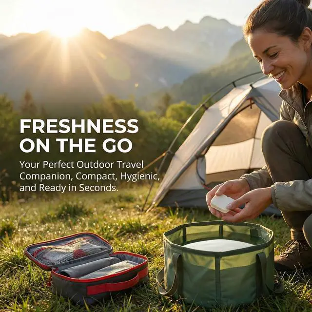 Alt view image 2 of 7 - 40PCS Compressed Towel Tablets - Disposable Face Towels Individually Wrapped, Portable Travel Towels for Camping, Hiking, Makeup Remover & Outdoor Gear