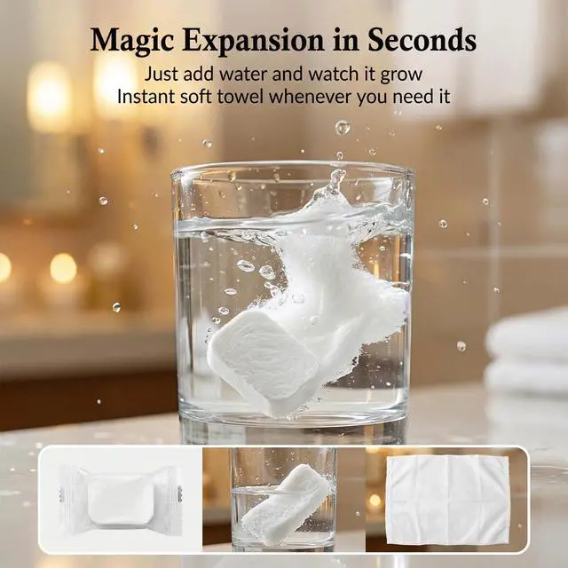 Alt view image 4 of 7 - 40PCS Compressed Towel Tablets - Disposable Face Towels Individually Wrapped, Portable Travel Towels for Camping, Hiking, Makeup Remover & Outdoor Gear
