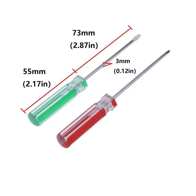 Alt view image 3 of 4 - 2Pcs Screwdriver Set, Non-Magnetic 3mm Phillips & Slotted Bits Screwdriver with 3 Inch Steel Shaft for Repair Home Improvement Craft