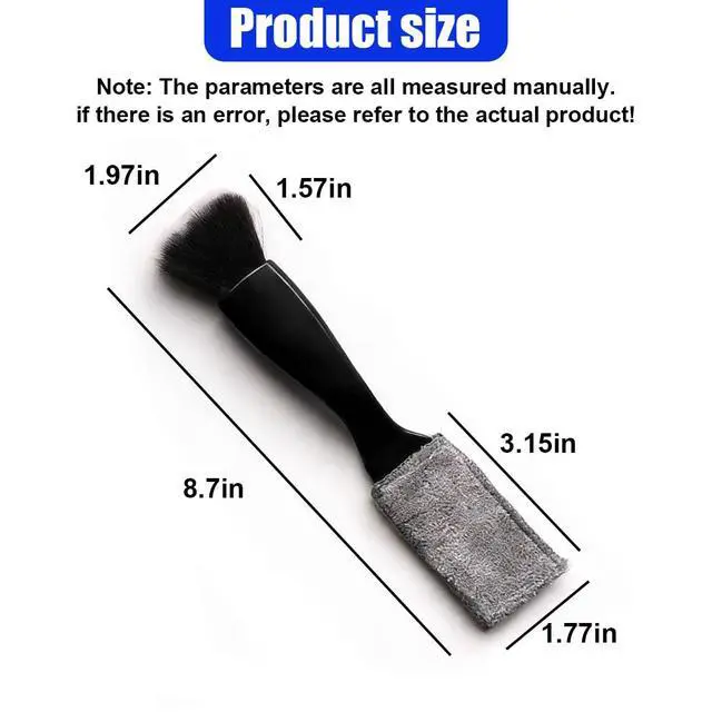 Alt view image 2 of 6 - Double Head Brush for Car Clean, 2-in-1 Car Detailing Brush, Portable Auto Duster Interior Cleaning Accessories for Air Vents, Dashboard Screen, Air Conditioning Outlets (Black)