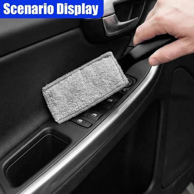 Alt view image 6 of 6 - Double Head Brush for Car Clean, 2-in-1 Car Detailing Brush, Portable Auto Duster Interior Cleaning Accessories for Air Vents, Dashboard Screen, Air Conditioning Outlets (Black)