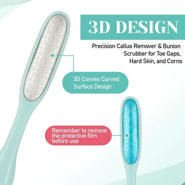 Alt view image 3 of 7 - 2Pcs Mini Foot File Precision Callus Remover Foot Files Callus Remover Bunion Scrubber Smooth Feet Heel Scraper for Toe Gaps Hard Skin Pedicures Hands in Shower Cracked Feet