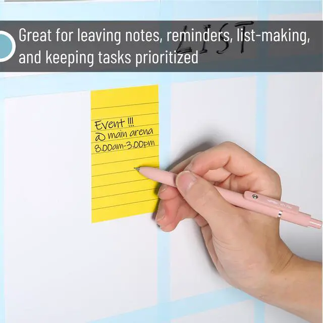 Alt view image 5 of 7 - Lined Sticky Notes, 3" x 4", 6 Pads, 60 Sheets/Pad, Pastel Color