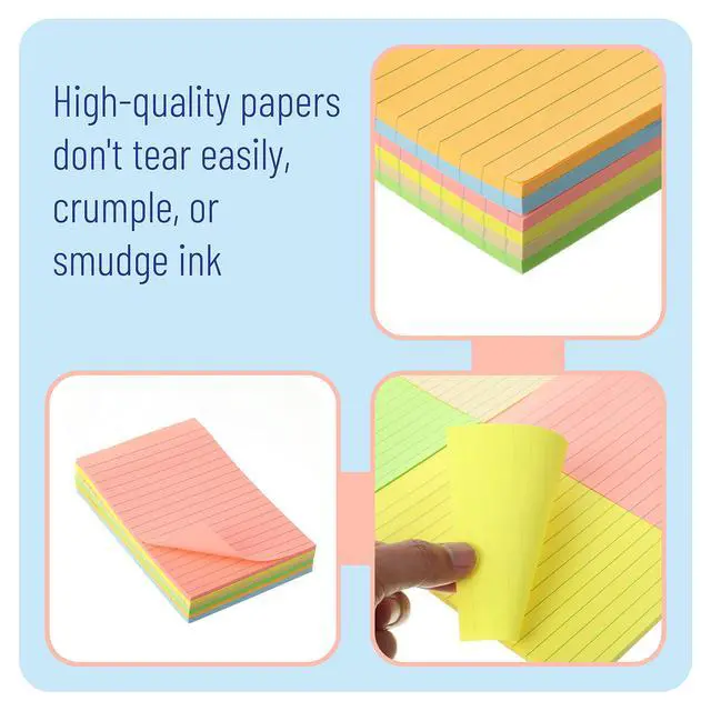 Alt view image 4 of 7 - Lined Sticky Notes, 4" x 6", 6 Pads, 45 Sheets/Pad