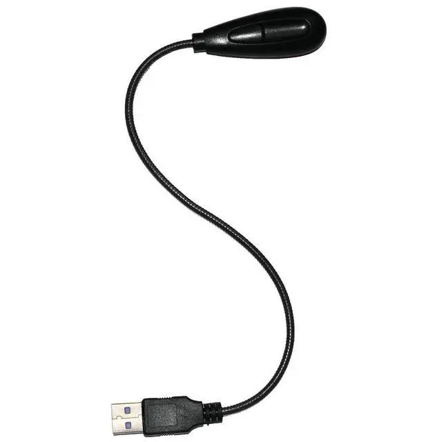 Alt view image 2 of 7 - USB Reading Lamp with 2 LED Lights and Flexible Gooseneck - 2 Brightness Settings and On Off Switch for Laptop Keyboard (Black)