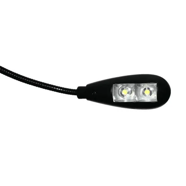 Alt view image 3 of 7 - USB Reading Lamp with 2 LED Lights and Flexible Gooseneck - 2 Brightness Settings and On Off Switch for Laptop Keyboard (Black)