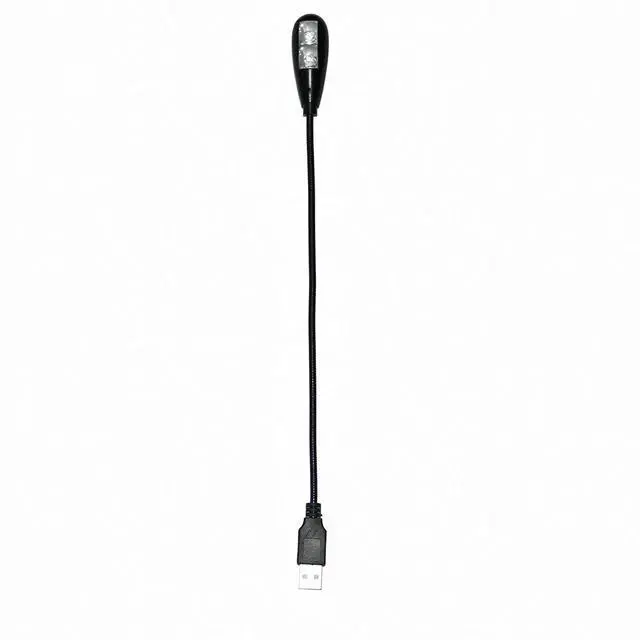 Alt view image 7 of 7 - USB Reading Lamp with 2 LED Lights and Flexible Gooseneck - 2 Brightness Settings and On Off Switch for Laptop Keyboard (Black)