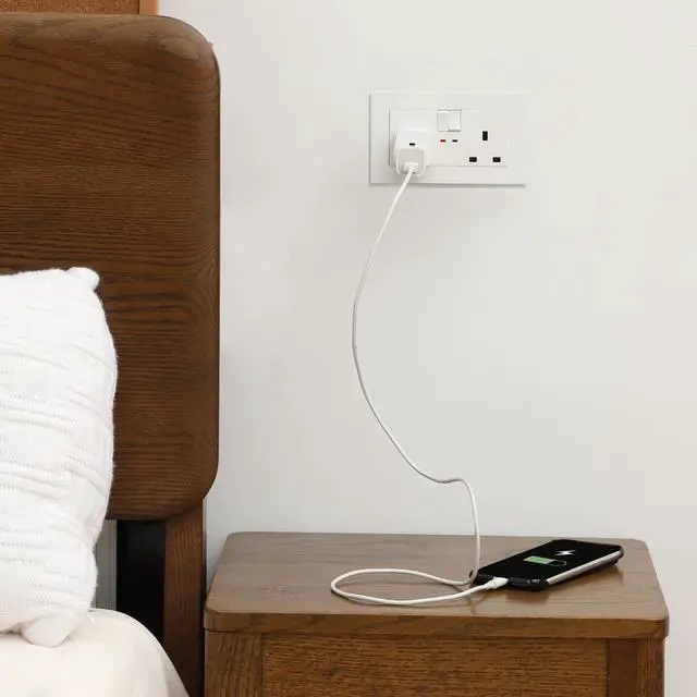 Alt view image 7 of 7 - Bates- US to UK Plug Adapter, 2 Pack, White Type G Adapter for Travel, UK Power Adapter, UK Adapter Plug, Ireland Plug Adapter for London Plug, UK Adapters for Travel, England Travel Plug Adapter