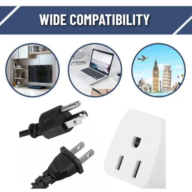 Alt view image 5 of 7 - Bates- US to UK Plug Adapter, 2 Pack, White Type G Adapter for Travel, UK Power Adapter, UK Adapter Plug, Ireland Plug Adapter for London Plug, UK Adapters for Travel, England Travel Plug Adapter