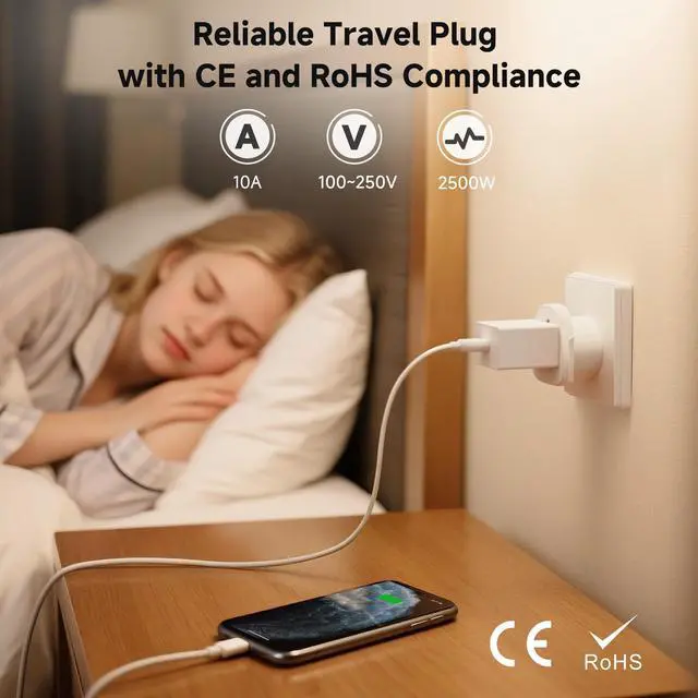Alt view image 4 of 7 - Universal Travel Adapter, World to US Plug Adapter