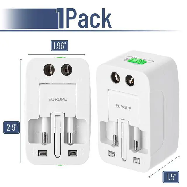 Alt view image 2 of 7 - Universal Adapter for Travel, Compact International Power Adapter for USA, EU, UK, Australia, and India Outlets, All in One