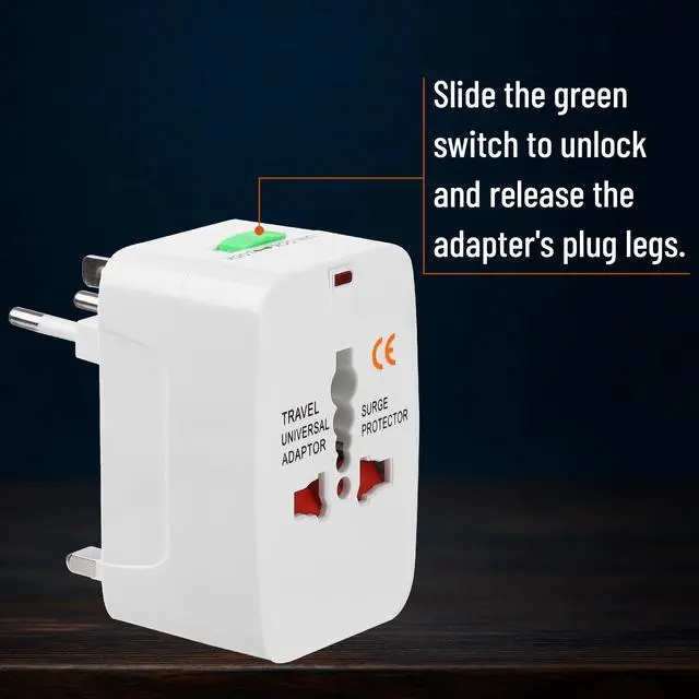 Alt view image 4 of 7 - Universal Adapter for Travel, Compact International Power Adapter for USA, EU, UK, Australia, and India Outlets, All in One