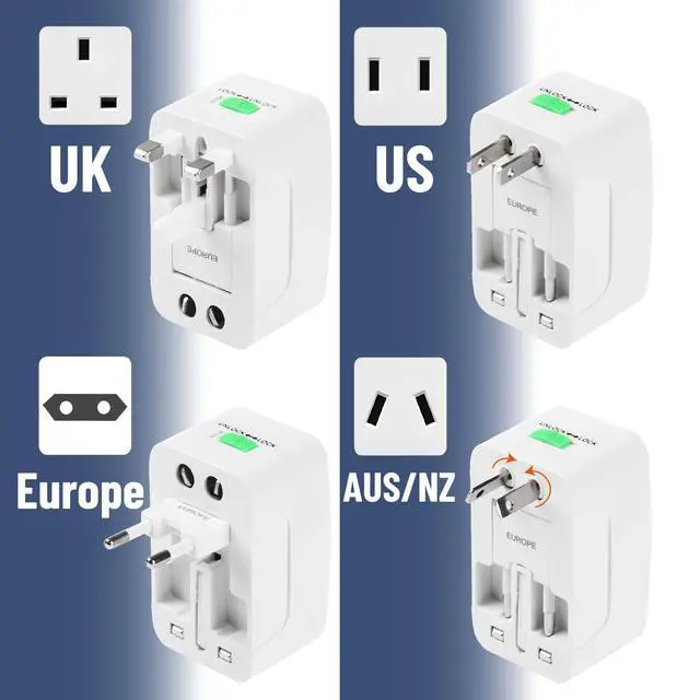 Alt view image 3 of 7 - Universal Adapter for Travel, Compact International Power Adapter for USA, EU, UK, Australia, and India Outlets, All in One