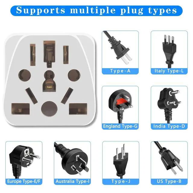 Alt view image 2 of 6 - 2 Pack US Travel Plug Adapter, UK to US Plug Adapter