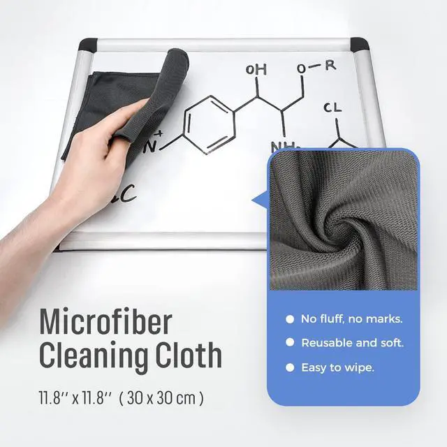 Alt view image 5 of 6 - Non-Toxic Whiteboard Cleaner, 8.5 fl oz Dry Erase Board Cleaner, Low-Odor Whiteboard Cleaning Spray with Cloths, Removes Stubborn Marks from Whiteboards, Chalkboard (6-Pack)