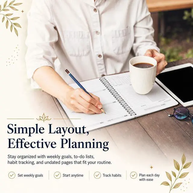 Alt view image 5 of 7 - Undated Weekly Planner, Weekly To-Do List, Goal and Habit Tracker