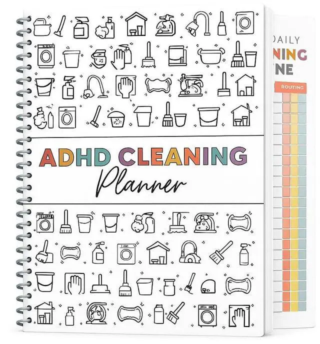 Main image of ADHD Cleaning Planner for Adults Undated Daily, Weekly & Monthly Cleaning Schedule & Checklist Household Chores Organizer Notebook for Home Management, Routine Tracking Family Cleaning Tasks