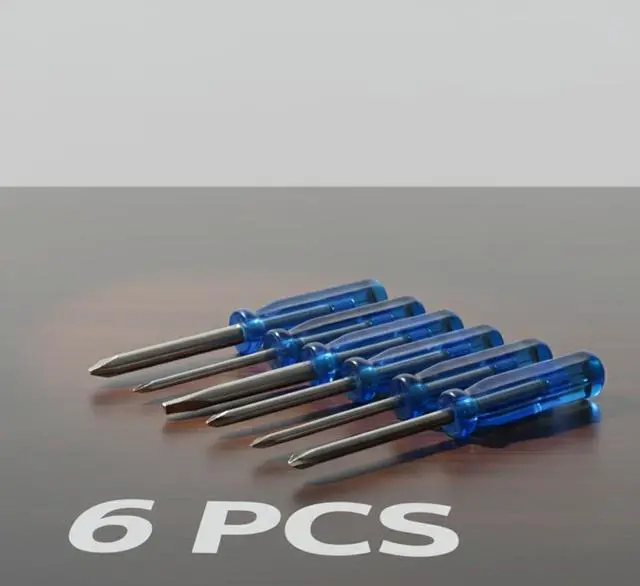 Alt view image 6 of 7 - Mini Screwdriver Set, Pack of 6, Cross and Flat Tip Sizes 3 mm 2 mm 1.6 mm, Repair Tools with Anti-Slip Blue Handle for Eyeglasses, Watches, Laptops, Cameras, Toys, DIY Projects