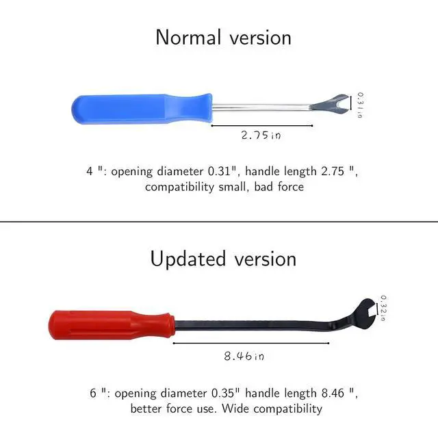 Alt view image 4 of 6 - Plastic Fastener Remover Clip Removal Tool, Door Panel (Upholstery) Remover Tool for Automotive Audio Equipment, Door Panels, Trim Panels, Window Trim, Emblems, Plastic and Metal Clips