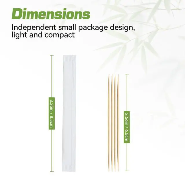 Alt view image 2 of 6 - Bamboo Toothpicks by Individually Wrapped for Appetizer, Olive, Barbecue, Fruit, Teeth Cleaning,Double-Points Wooden Toothpick.200 Count