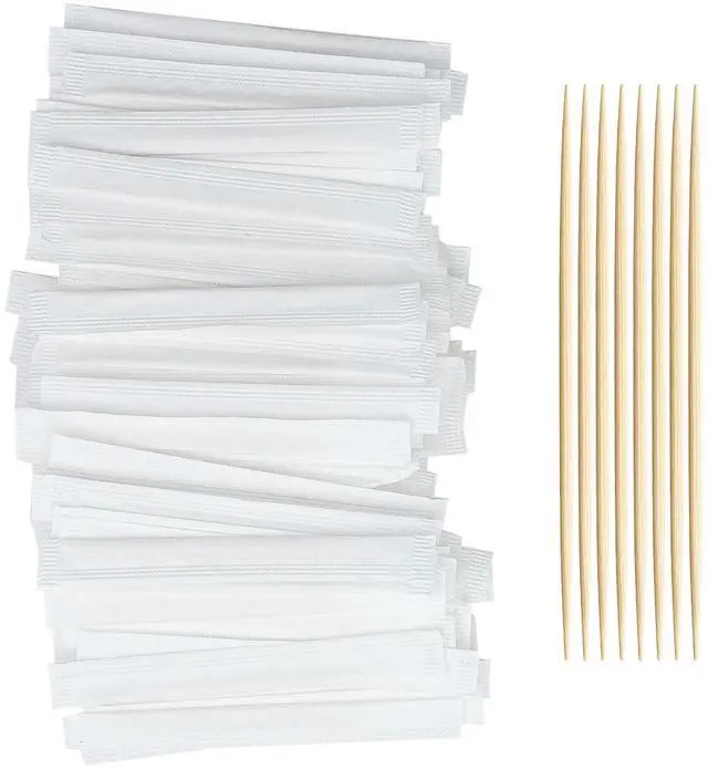 Main image of Bamboo Toothpicks by Individually Wrapped for Appetizer, Olive, Barbecue, Fruit, Teeth Cleaning,Double-Points Wooden Toothpick.200 Count