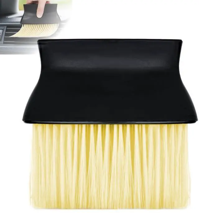Main image of Car Interior Brush, Automotive Interior Dusting Brush, Car Interior Cleaning Brush, Bristles Detailing Brush Dusting for Car Interior, Dashboard, Air Conditioner Vents, Leather, Computer (Yellow)