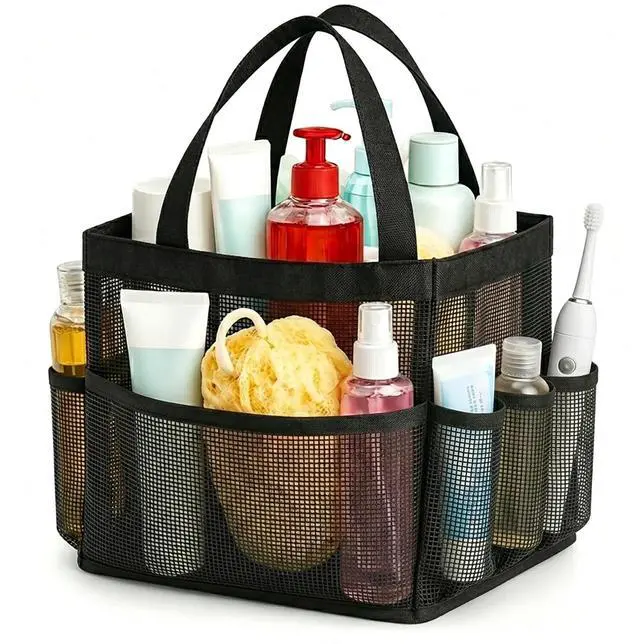 Main image of Mesh Shower Caddy Portable with 9 Pockets for College Dorm Room Essentials