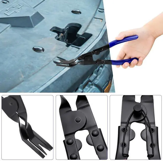 Alt view image 4 of 7 - 1 Pcs Automobile Interior Upholstery Trim Clip Pliers Remover Tool, Push Pin Pliers Panel Clip Removal Pliers Trim Removal Tool (Blue)