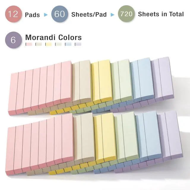Alt view image 2 of 5 - Lined Sticky Notes, 3" x 3", 6 Pads, 45 Sheets/Pad