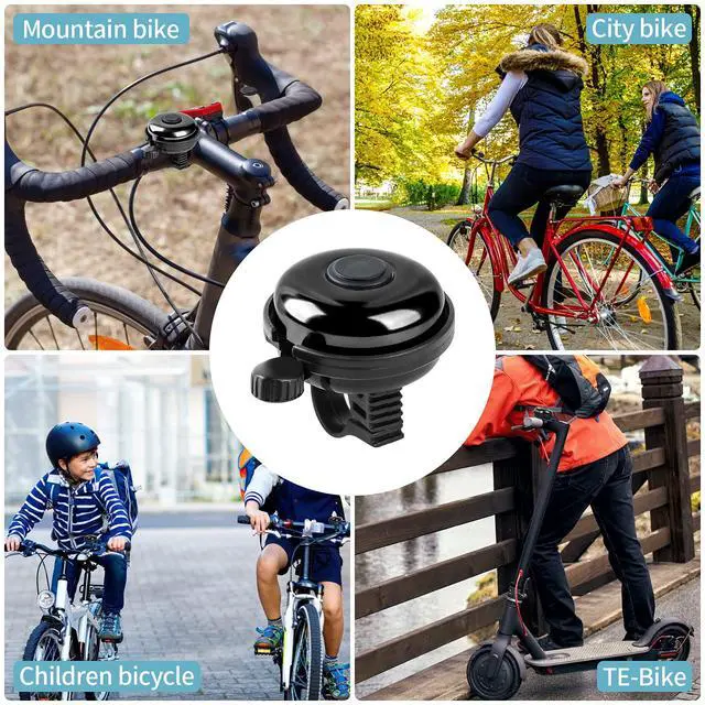 Alt view image 2 of 3 - Classic Bike Bell, Aluminum Bicycle Bell, Loud Crisp Clear Sound Bicycle Bike Bell for Adults Kids(Black-Left Hand Use)