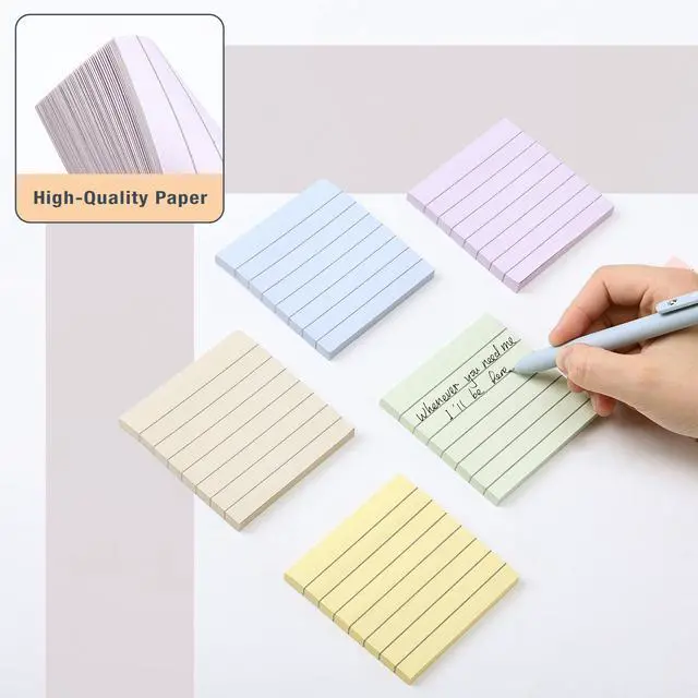 Alt view image 5 of 5 - Lined Sticky Notes, 3" x 3", 6 Pads, 45 Sheets/Pad