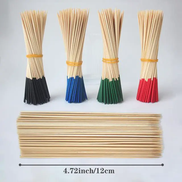 Alt view image 2 of 6 - 200 Pack Bamboo Toothpicks for Appetizers, 2mm 4.7 Inch Natural Bamboo Cocktail Picks for Cake Dessert Food Fruit Party Decorations(Green)