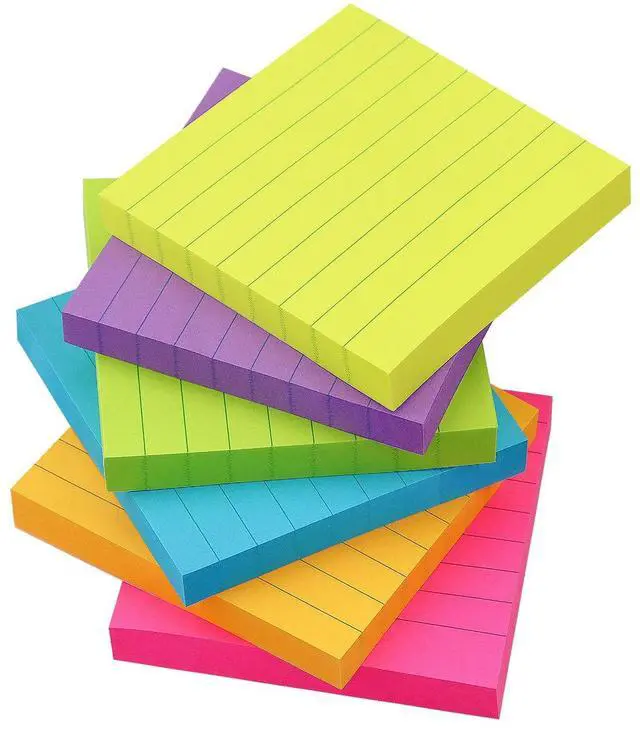 Main image of Notes 3x3 in, Bright Colors 6 Pads, 90 Sheets/Pad