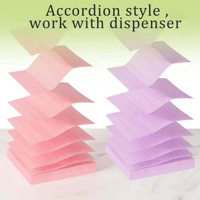 Alt view image 2 of 3 - Pop Up Sticky Notes Lined 3x3 inch,12 Pad Easy to Post Sticky Notes with Lines, 600 Sheet, Pink Purple Blue Yellow Green Orange Color, Office Accessories