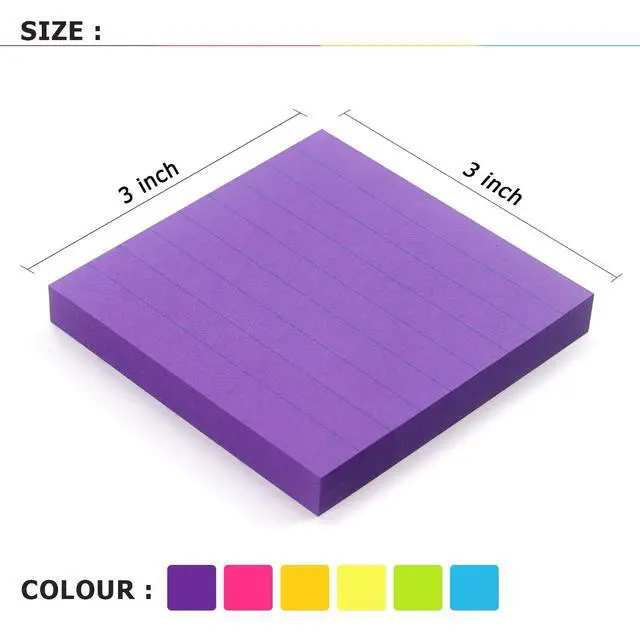 Alt view image 3 of 7 - Notes 3x3 in, 6 Bright Multi Colors,100 Sheet/Pad