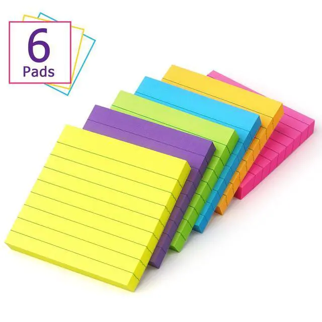 Alt view image 2 of 7 - Notes 3x3 in, 6 Bright Multi Colors,100 Sheet/Pad
