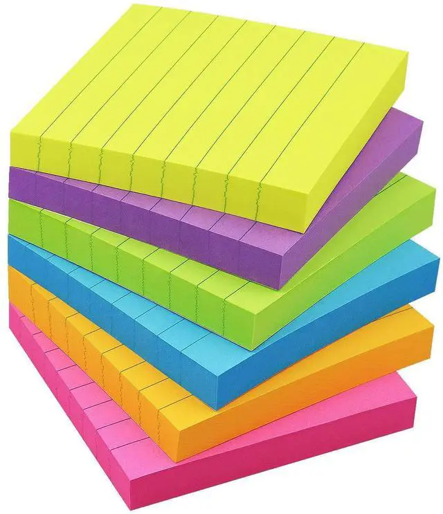 Main image of Notes 3x3 in, 6 Bright Multi Colors,100 Sheet/Pad