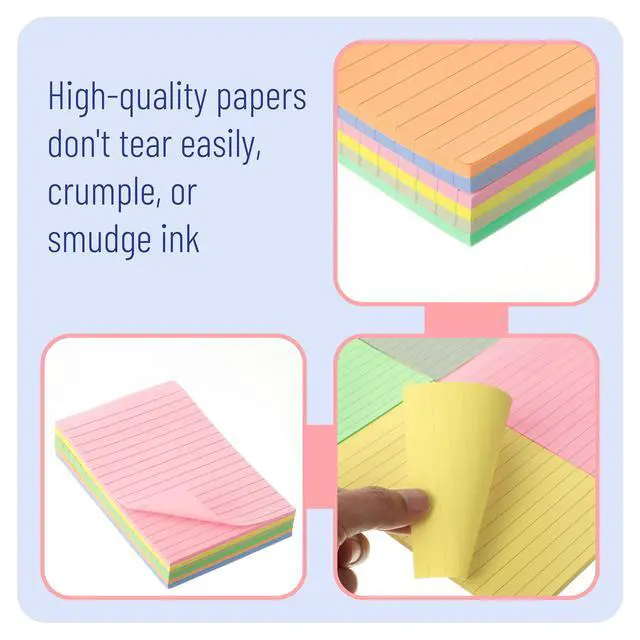 Alt view image 3 of 3 - Lined Sticky Notes, 4" x 6", 6 Pads, 45 Sheets/Pad