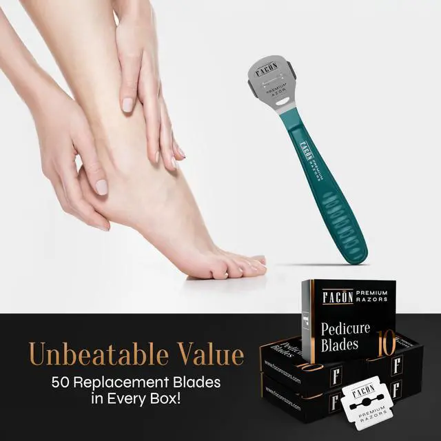 Alt view image 3 of 3 - Professional Callus Shaver Remover with 50 Blades, Pedicure Razor for Feet & Hands, Foot Razor for Callus Removal, Callus Blade Remover, Corn Shaver, Surgical Grade Premium Stainless Steel Tool
