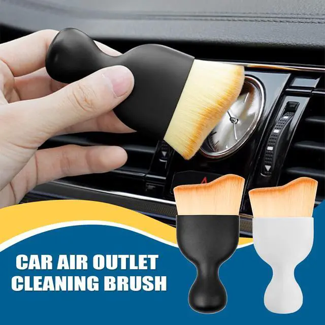 Alt view image 4 of 7 - Car Detailing Brush, Auto Interior Dusting Brush, Car Soft Bristle Cleaning Tool, Universal Car Interior Crevice Brush for Dashboard, Air Conditioner Vents, Leather, Computer (Brown)