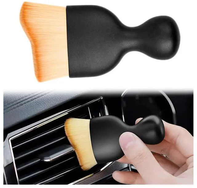 Main image of Car Detailing Brush, Auto Interior Dusting Brush, Car Soft Bristle Cleaning Tool, Universal Car Interior Crevice Brush for Dashboard, Air Conditioner Vents, Leather, Computer (Brown)