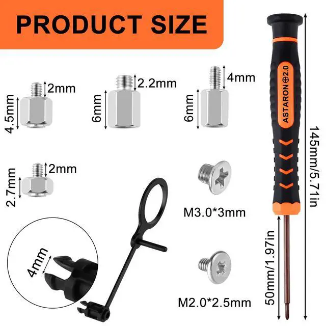 Alt view image 3 of 4 - M.2 SSD Screws Kit, PCIe NVMe M.2 SSD Mounting Screw Kit for Asus, Gigabyte, ASRock, or MSI motherboards