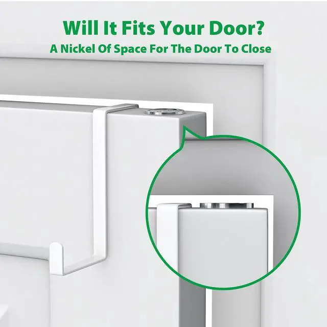 Alt view image 6 of 7 - Over The Door Hooks 10 Pack, Z-Shaped Door Hanger Hook Fits The 1 3/8" and 1 3/4" Door Widths, Reversible Metal Door Hooks for Hanging Clothes, Coats, Towels, Shoe Organizers (White)