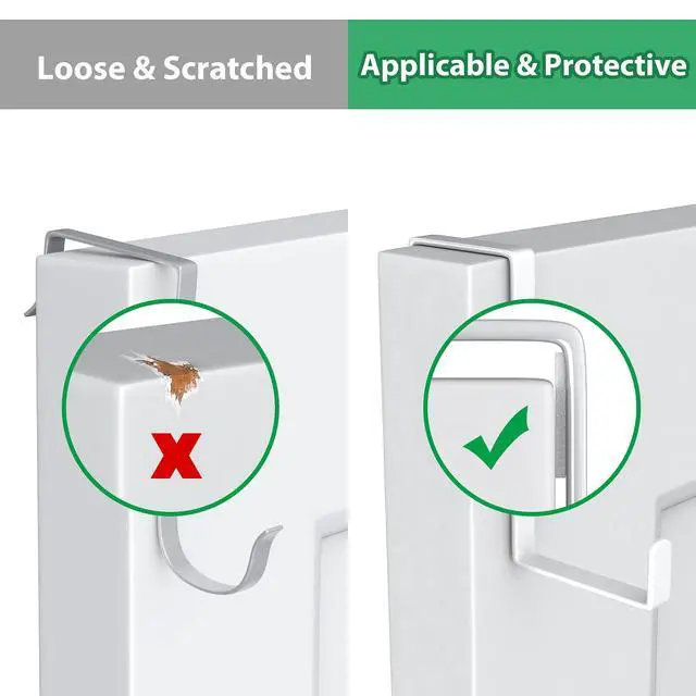 Alt view image 5 of 7 - Over The Door Hooks 10 Pack, Z-Shaped Door Hanger Hook Fits The 1 3/8" and 1 3/4" Door Widths, Reversible Metal Door Hooks for Hanging Clothes, Coats, Towels, Shoe Organizers (White)