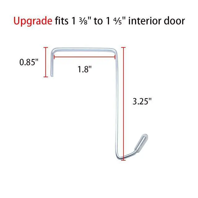 Alt view image 2 of 7 - Over-The-Door Single Hanger Hook, Durable Metal Organizer for Hanging Coat Towel Bag Robe, Back of Bathroom and More (Silver, Single 4 Pack)