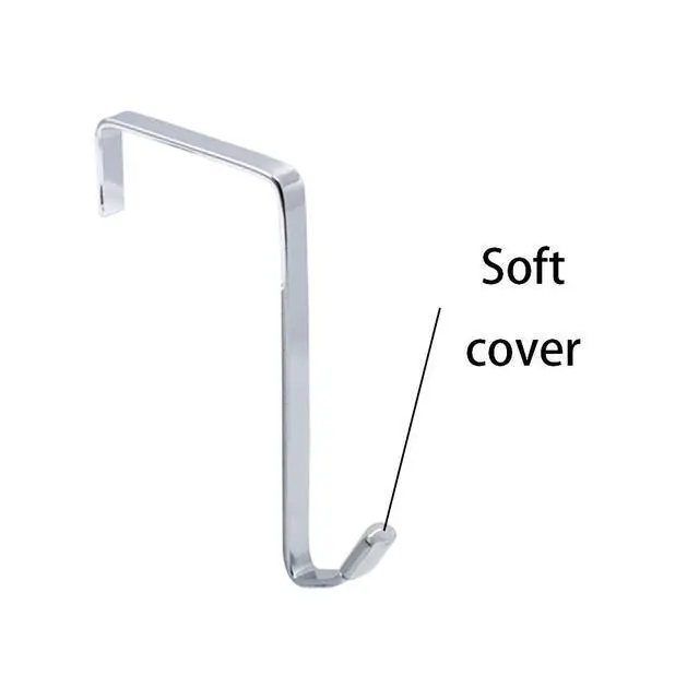 Alt view image 3 of 7 - Over-The-Door Single Hanger Hook, Durable Metal Organizer for Hanging Coat Towel Bag Robe, Back of Bathroom and More (Silver, Single 4 Pack)