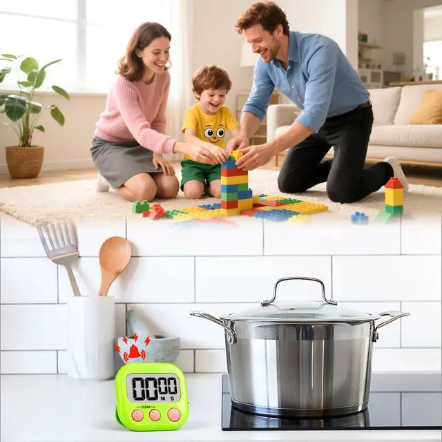 Alt view image 3 of 7 - Timer for Kids Teachers Supplies Digital Kitchen Timers for Cooking Large Magnetic Classroom Timer 2Pack-Blue Green