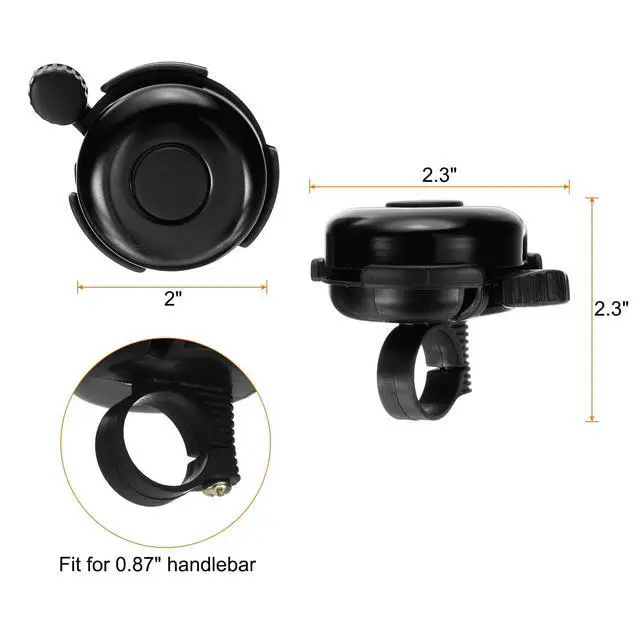 Alt view image 2 of 7 - 2pcs Bike Bell Classic Bicycle Bell with Loud Crisp Clear Sound Bike Ring Bell Aluminum Bike Accessories for Adults Children Road Mountain Bike, Black