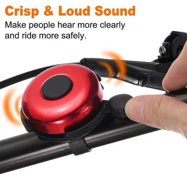Alt view image 4 of 7 - 2pcs Bike Bell Classic Bicycle Bell with Loud Crisp Clear Sound Bike Ring Bell Aluminum Bike Accessories for Adults Children Road Mountain Bike, Black