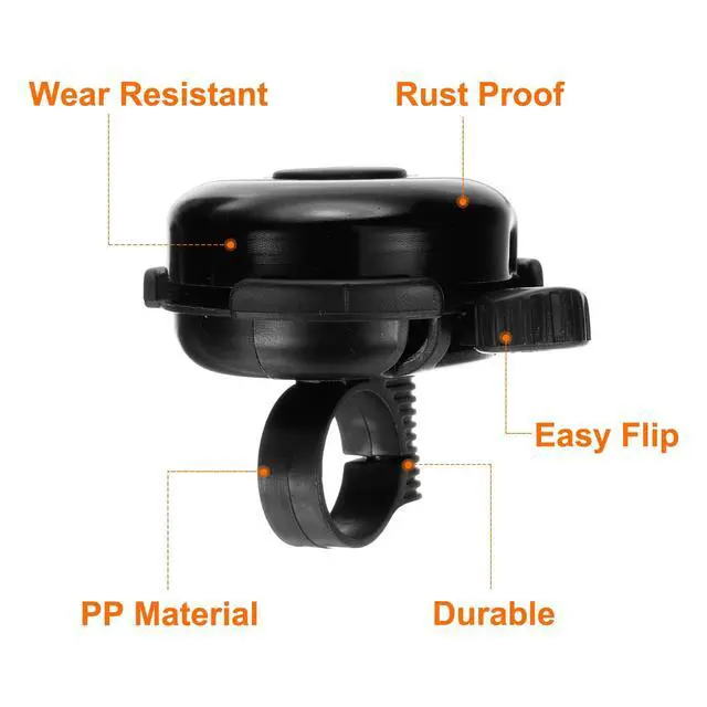 Alt view image 5 of 7 - 2pcs Bike Bell Classic Bicycle Bell with Loud Crisp Clear Sound Bike Ring Bell Aluminum Bike Accessories for Adults Children Road Mountain Bike, Black